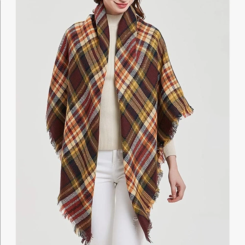 Plaid Blanket Scarf